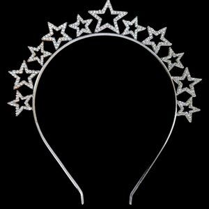 Stars Headband, Girls Silver headpiece, Birthday headband, Costume headdress
